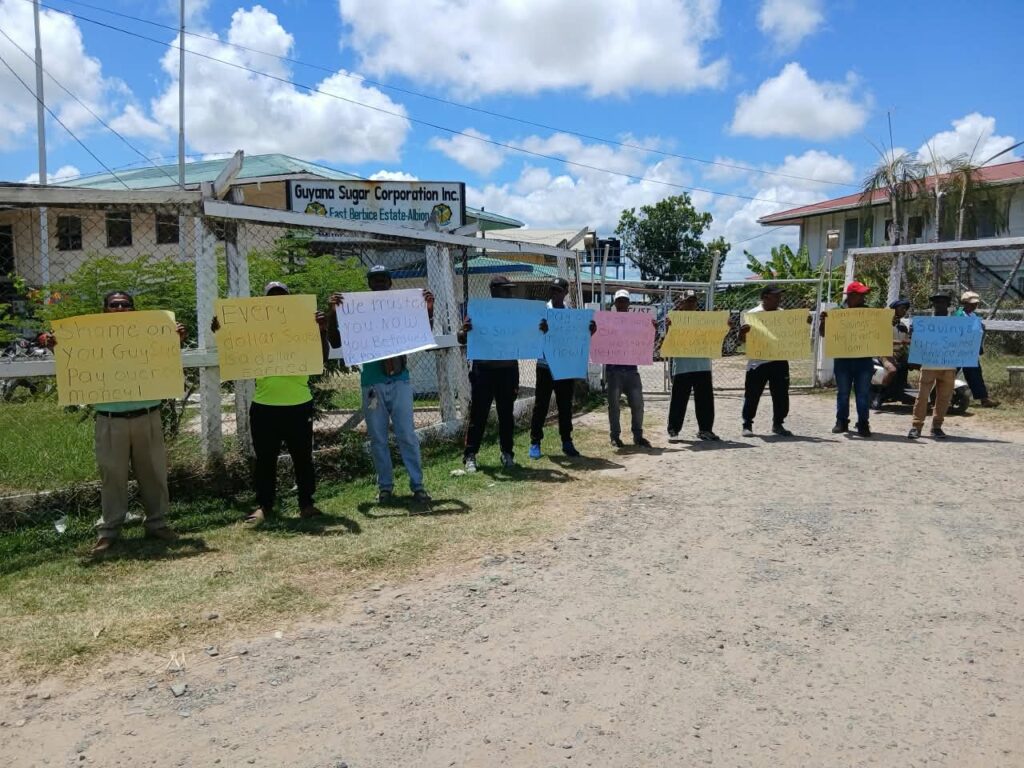 Sugar workers picket over savings withheld by GuySuCo
